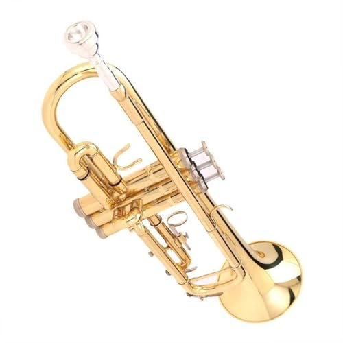 Standard Trompeten Trompete Bb B Flache Messing Gold-gemalt Exquisite Langlebig Musical Instrument Handschuhe Timbr