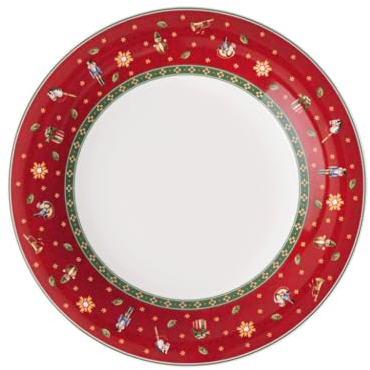 Villeroy & Boch – Toy's Delight Specials Speiseteller Rot, Spülmaschinenfest, Mikrowellensicher, Großer Teller, Geschirr, Essteller, Weihnachtsgeschirr Toys, Premium Porzellan