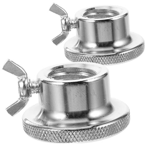 Happyyami 2pcs 2.5cm Double Lock Iron Nut Barbell Collars Anti-slip Screw Clamps for Dumbbell and Weightlifting Equipment Silver