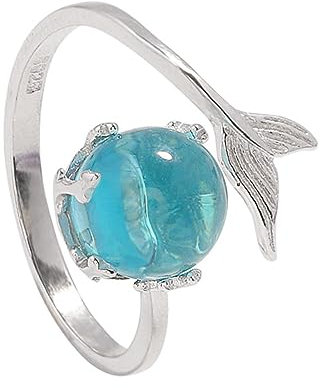 TINEASUR Verstellbarer Meerjungfrau Ring Aus Zinklegierung Offener Damenring Mit Filigranem Design Komfortabel Langlebig Eleganter Silberschmuck Für Alltag Und Geschenk