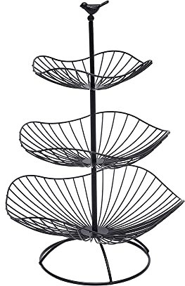 CHFUNE Alzata per frutta a 3 ripiani, in metallo, porta frutta e verdura stabile, per piano di lavoro della cucina