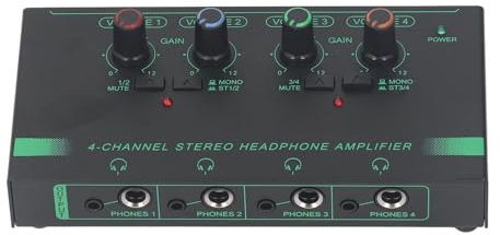 4 Channel Headphone Amplifier, Headphone Distributor Mono Stereo Switching for Music Performance