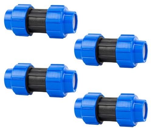 Wzzy Gurden Raccordo in PE MDPE: Raccordo per Tubo di prolunga del Tubo dell'editore, 20 mm, Tecnologia di Collegamento Quick&Easy, Senza Attrezzi (4PACK)