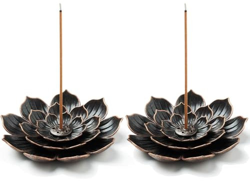 2 Pcs Lotus Incense Holder,Lotus Incenseburner,Incensestick Holders,Incense Burner-holder,Joss Stickholder,for Stick, Cone & Coil - Ideal for Home,Office,Yoga Room,Meditation & Tea House