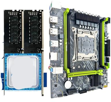 JGHFReW Juego de Placa Base para Juegos con CPU Xeon E5 2680 V4 y 2 Ranuras DDR4 de 8GB de RAM de 2133MHz M2 NVME para componentes de Placa Base de computadora