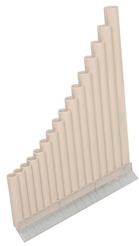 Panflöte 16 Röhren C-dur für Anfänger mit Abs und Zubehör | Beige, Tragbar und Leicht zu Lernen, Reiches Klangbild, Musikbuch und Aufbewahrungsbeutel Inklusive