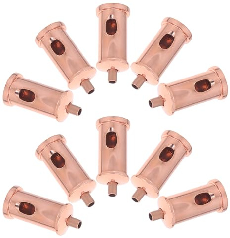 COLLBATH Abrazaderas Ajustables para Cable de Acero Inoxidable, Sujetadores de Cable de Acero Rosa Oro, Clip de Bloqueo Metálico Regulable, 10 Piezas para Suspensión y Fijación