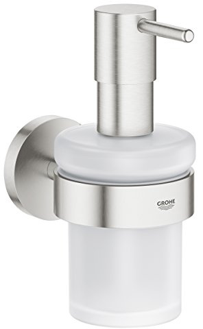 Grohe Essentials Seifenspender mit Halter, supersteel, 1 Stück, 40448DC1