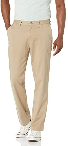 Nautica Herren Klassische Passform, Flache Vorderseite, Stretch, solide Chino Deck Lässige Business-Hose, True Khaki, Bundweite: 91 cm, beinlänge: 76 cm (36 W / 30 L)