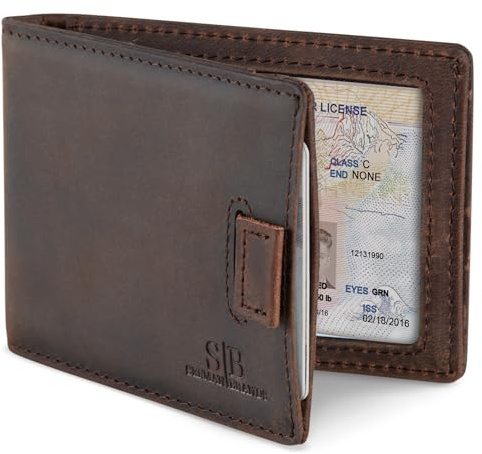 RFID Blocking Slim Money Clip Wallet – Leather Bifold Front Pocket Minimalist Mens Wallet with Money Clip for Men, Small Credit Card Holder Wallet - Travel Wallet with Gift Box