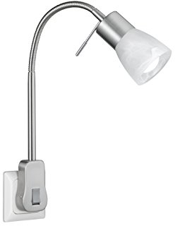 Trio Leuchten LED Steckerspot Metall E14, 5 W, Nickel Matt 22 x 4.7 x 40 cm, Weiß