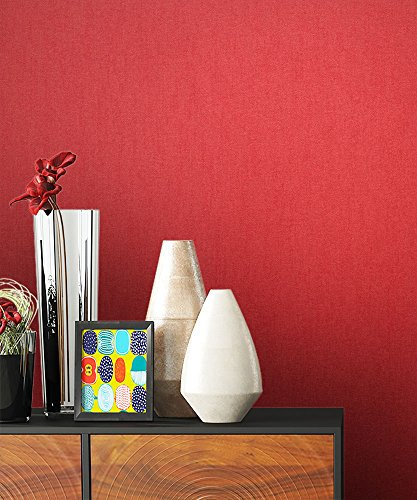 NEWROOM Papier peint baroque rouge couleur unie texture Uni intissé