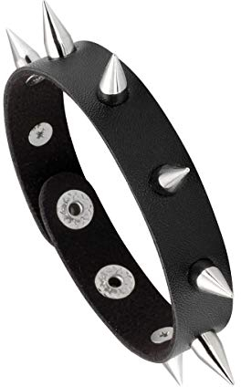Eigso PU Leder Punk Nieten Manschettenarmband für Männer Frauen Klassisch Retro Vintage Spikes Armband für Mann Frau