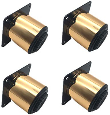 Möbelfüße Möbelbeine Metall Möbelfüße Runde Beine Edelstahl Möbelfüße Tisch Bett Schrank Sofa Beine Ersatzkabinettfüße 4er Mit Schrauben,Golden(5cm)