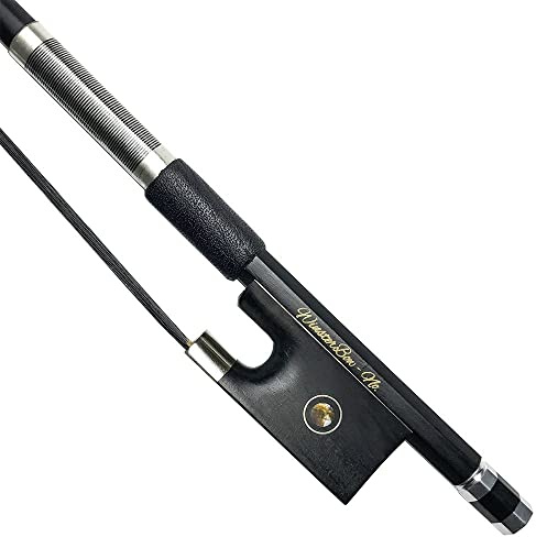 WinsterBow VBN108 Violinenbogen, Kohlefaser, ungebleicht, Schwarz