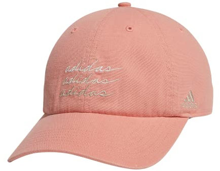 adidas Samstagsmütze für Damen, entspannte Passform, sportlich, verstellbare Baumwoll-Baseballkappe, Wonder Clay/Chalk White/Halo Ivory White