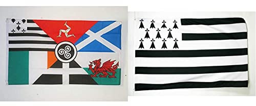 AZ FLAG Drapeau Celtique Multi 90x60cm - Drapeau celte - Pays Celtes 60 x 90 cm - Drapeaux & Drapeau Bretagne 90x60cm - Drapeau Breton - France 60 x 90 cm - Drapeaux