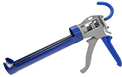 KATSU Revolving Caulking Gun 9 230mm Professional Silicone Caulk, Sealant, Adhesive Application Gun for 310ml Cartridges, Danish Style 336129