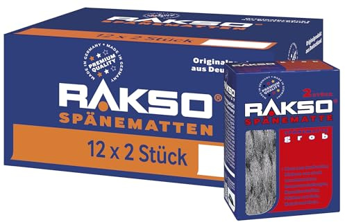 RAKSO Spänematten grob - 24 robuste, langlebige Stahlspänematte, Reinigung starke Verschmutzungen