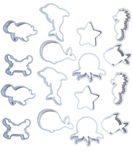 UPKOCH 16 Stücke DIY Kuchen Oktopus Kinder Party Meer Brot Backen Hause Für Plätzchen Tiere Favors Kreatur Sandwich Küche Form Liefert Tier Seepferdchen Sternformen
