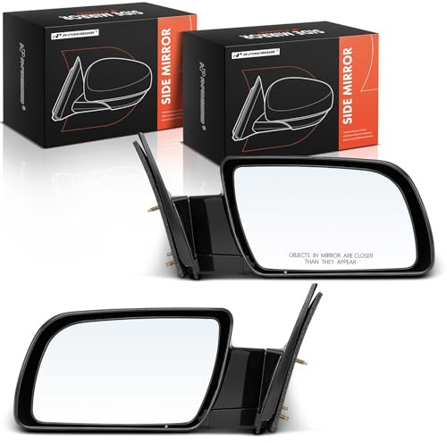 A-Premium Pair (2) Driver & Passenger Side Manual Door Mirror - Compatible with Chevy & GMC Model - Blazer, C/K 1500 2500 3500, Tahoe, Yukon - Non-Heated Manual Folding
