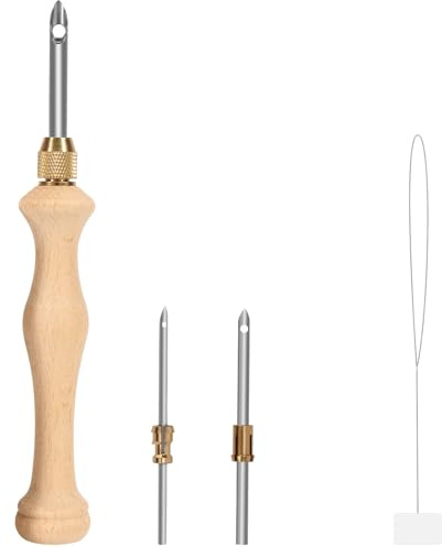 Pllieay Punch Needle, Wooden Punch Needle Tool, Adjustable Embroidery Punch Needle Tool for Punch Needle, DIY Craft Stitching