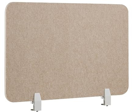 Beliani Schreibtisch Trennwand Akustik Polster beige 80 x 50 cm Schallschutz Split