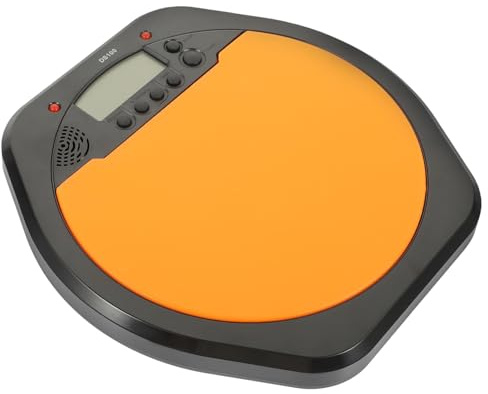Elektronisches Drum Pad mit Zähl Metronom und Lcd Display, Orange | Tap Tempo Messung, Rutschfest, Voller Dynamikbereich, Asb und Silikon, ohne Batterie