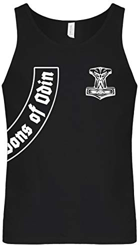 SONS OF ODIN Herren Tank Top Muskelshirt Letzte Ausfahrt Walhalla Wikinger Thors Hammer Biker