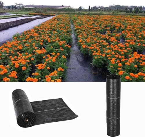 Geotextil-Bodendecker für den Garten, Unkrautschutzgewebe, Unkrautunterdrückungsmembran, Kunststoffmulchfolie, Landschaftsbodendeckermembran (Größe: 1,2 x 91 m/4 x 300 Fuß)