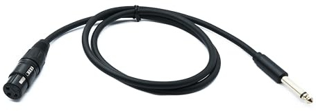 SYSTEM-S Câble audio XLR 100 cm 3 broches femelle vers jack AUX 6,35 mm 2 broches TS mâle adaptateur