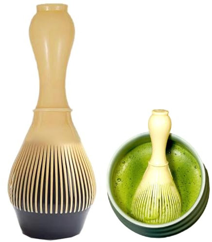 Batidor de resina de bambú hecho a mano, juego tradicional para preparación de té matcha, cuchara matcha reutilizable, batidor matcha, auténtica herramienta de ceremonia de té japonés, accesorios te
