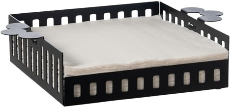 Arti & Mestieri Old - Portatovaglioli grande di Design 100% Made in Italy - in Ferro, 29 x 21 x 6 cm (Nero)
