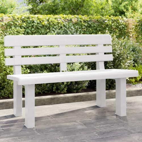 Xichuzi Gartenbank Weiß 110x52x71 cm Polypropylen, Terrassenmöbel, Wetterfeste Bank, Outdoor Bank, Parkbank, Garten Banken, Deko Bank, Gartenmöbel - 4009379