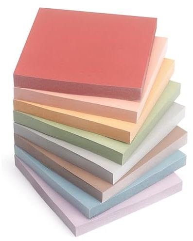 Taasmoog Haftnotizen Farbige Selbstklebende Klebezettel 656 Blatt 8 Farben Aesthetic Vintage für Büro Zuhause Schule Sitzung (76x76mm)