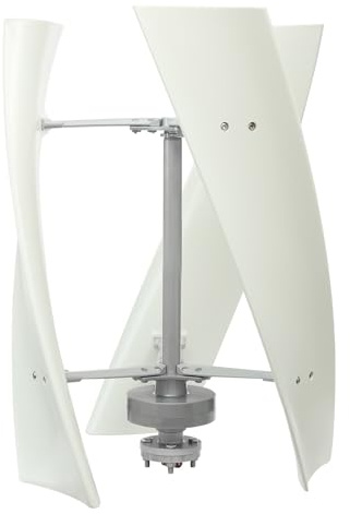 Vertikale Windturbine, 100W Vertical Wind Turbine Generator, Windkraftanlage Vertikale Windgenerator, 3-Blatt Vertikale Windkraft für Decks, Wohnwagen, Boote, Weiß (12, Volt)