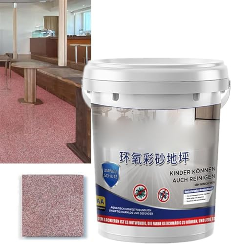 Clisole Epoxy Colored Sand Floor Paints, High-Gloss Marble Effect Epoxy Floor Coating, Waterproof Water-Based Epoxy Floors Paint (pink)