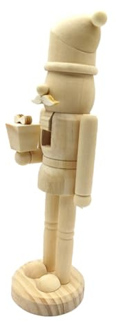 Ciieeo Casse-Noisette Bois à Peindre Décoration Soldat Noël DIY Figurine Artisanale Inachevée pour Décorations Festives Et Cadeaux De Noël