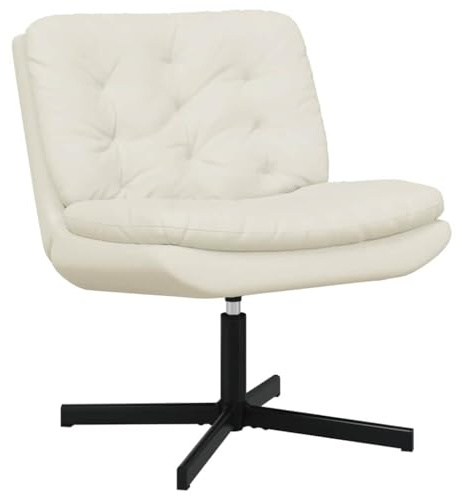 vidaXL Svängbar Avkopplingsstol Kräm 63 x 75 x 76 cm Sammet, Vardagsrum, Modern Ergonomisk Svängstol, Avslappnande Inomhus Lounge Säte, Plush Sammet Bekväm Hem Möbel