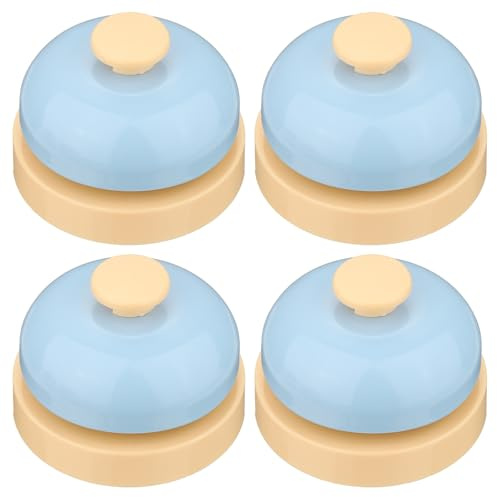 sourcing map 4Pcs Desk Call Bells, 2.52 Front Desk Service Bell for Office, Hotel, Classroom, Dinner, Restaurant, Party, Pet Training, Blue