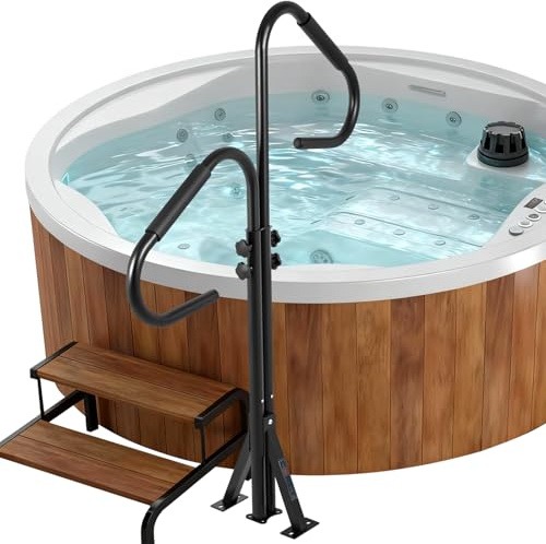 CXRCY Corrimano per vasca idromassaggio, corrimano laterale girevole a 360 gradi con altezza regolabile da 109,2 a 134,6 cm, corrimano per vasca idromassaggio per interni ed esterni, capacità 272 kg