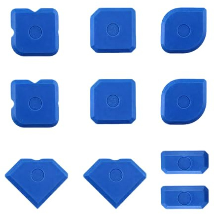 10 Pcs Professional Sealant Finishing Tools Caulking Scraper Kit & Silicone Smoother Grout Remover Reusable for Bathroom Kitchen (Blue)
