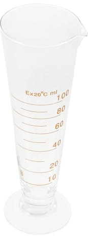 Healeved Vaso Medidor Triangular de Vidrio 100 Ml Escala Clara Resistente al Calor para Laboratorio y Medición de Líquidos en Química y Experimentos Científicos
