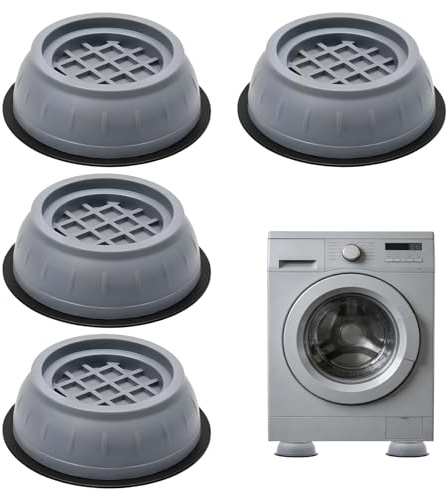 4 Stück Anti Vibration Waschmaschine, Großes Format Schwingungsdämpfer Waschmaschine Antivibrationsfüße, Universal Waschmaschine Antivibrationspads Füße für Waschmaschinens und Trockners