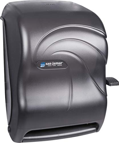 San Jamar Paper Towel Dispenser with Lever, Manual Storage Solution for Bathroom and Kitchen, 16.5 x 12.94 x 9.25, 1 Count, Black Pearl