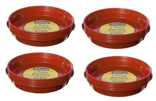 4 x 3 to 4 Plastic Saucer Terracotta Pot pack of 5 (20pcs) for Garden Flowers Plant Pots