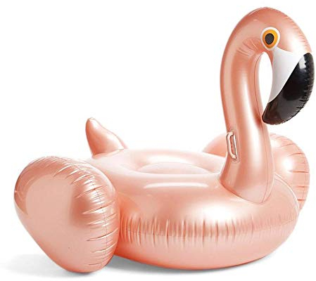Ynredee Flamingo Pool Float,Inflatable Swimming Pool Raft Ride on Pool Lounger Water Toy For Fun (Rose Gold)