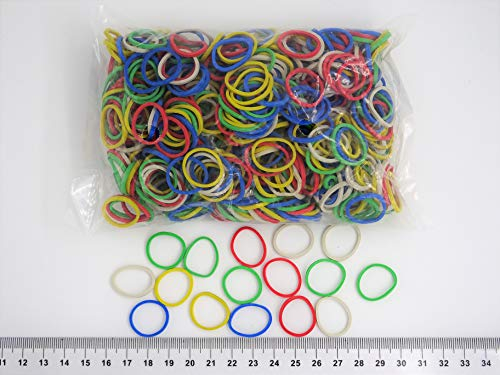 PROGOM – Gomas Elasticas - Varios colores (blanco, amarillo, verde, rojo, azul) – Bolsa de 100 g