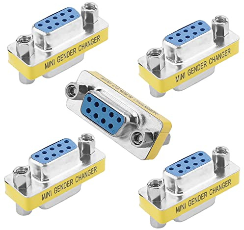 Fielect DB9 - Connettore adattatore VGA a 9 pin femmina a femmina a 2 file, per applicazioni seriali, colore: blu