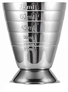 Diamoen 75ML Stainless Steel Scale Measuring Jigger Cocktail Wine Drink Shaker Pub Bar Cup Tumblerful Stoup